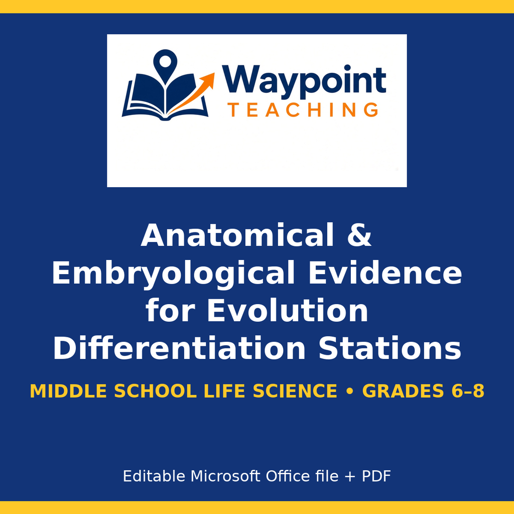Anatomical & Embryological Evidence for Evolution Differentiation Stations cover