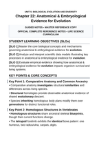 Anatomical & Embryological Evidence for Evolution Guided Notes sample page