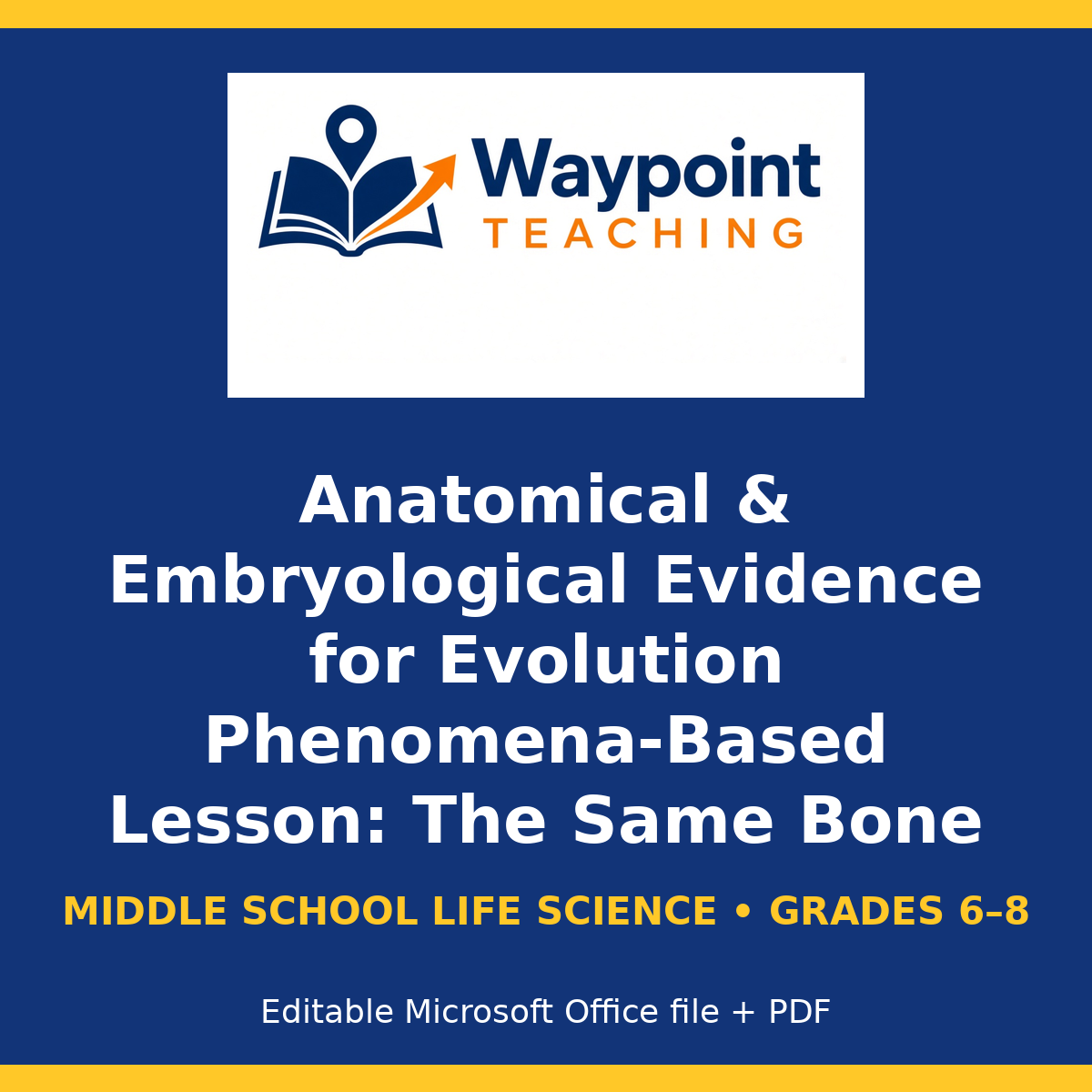 Anatomical & Embryological Evidence for Evolution Phenomena-Based Lesson: The Same Bone Pattern in Mammal Forelimbs Presentation cover