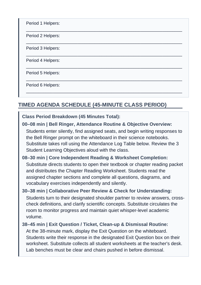 Anatomical & Embryological Evidence for Evolution Substitute Lesson Plan sample page