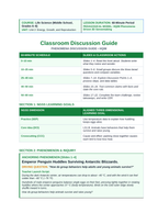 Animal Behaviors for Survival & Reproduction Phenomena-Based Lesson: Emperor Penguin Huddles Surviving Antarctic Blizzards Teacher Discussion Guide sample page