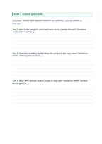Animal Behaviors for Survival & Reproduction Scaffolded Phenomena-Based Lesson: Emperor Penguin Huddles Surviving Antarctic Blizzards Student Response Sheet sample page
