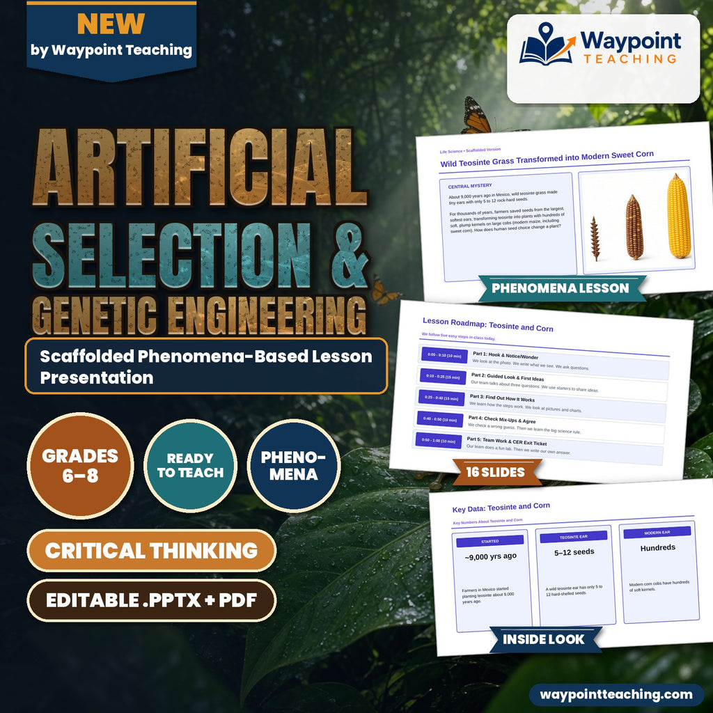 Artificial Selection & Genetic Engineering Scaffolded Phenomena-Based Lesson: Wild Teosinte Grass Transformed into Modern Sweet Corn Presentation cover