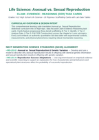 Asexual vs. Sexual Reproduction CER Task Cards sample page