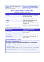 Asexual vs. Sexual Reproduction Phenomena-Based Lesson: Strawberry Runners Cloning Identical Offspring vs. Flower Seeds Teacher Discussion Guide sample page