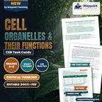 Cell Organelles & Their Functions CER Task Cards cover