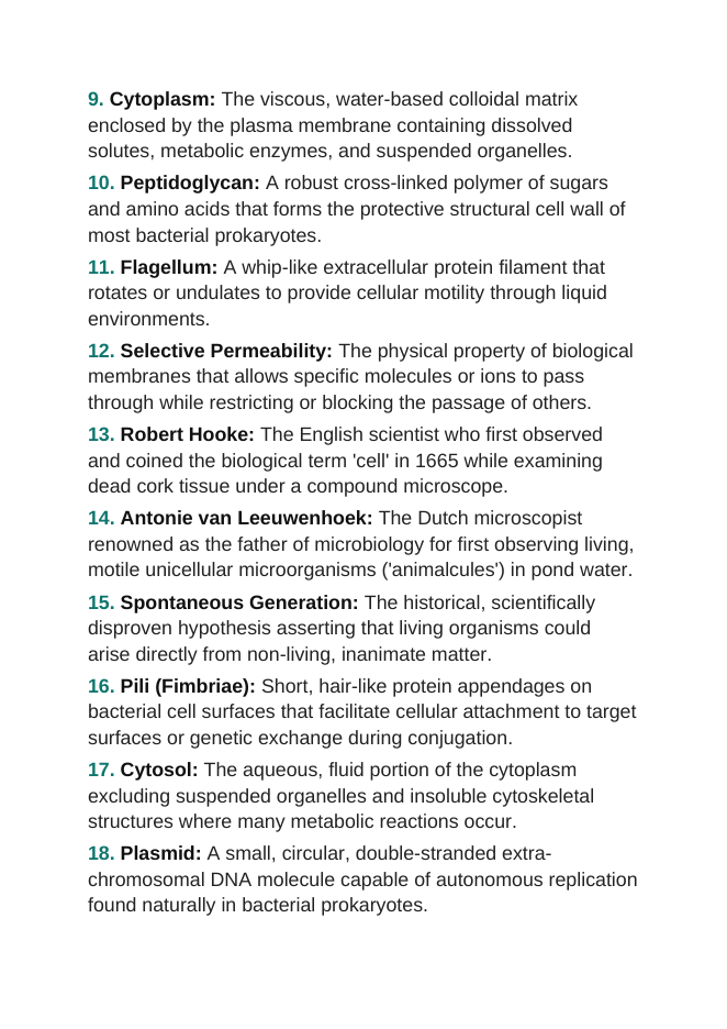 Cell Theory & Types of Cells Vocabulary Words & Definitions sample page