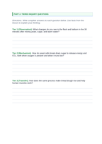 Cellular Respiration Phenomena-Based Lesson: Baker's Yeast Inflating a Balloon in Warm Sugar Water Student Response Sheet sample page