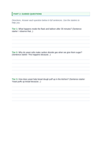 Cellular Respiration Scaffolded Phenomena-Based Lesson: Baker's Yeast Inflating a Balloon in Warm Sugar Water Student Response Sheet sample page