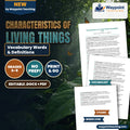 Characteristics of Living Things Vocabulary Words & Definitions cover