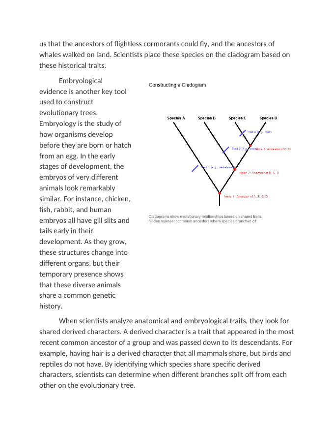 Constructing Cladograms and Evolutionary Trees Reading Worksheet sample page
