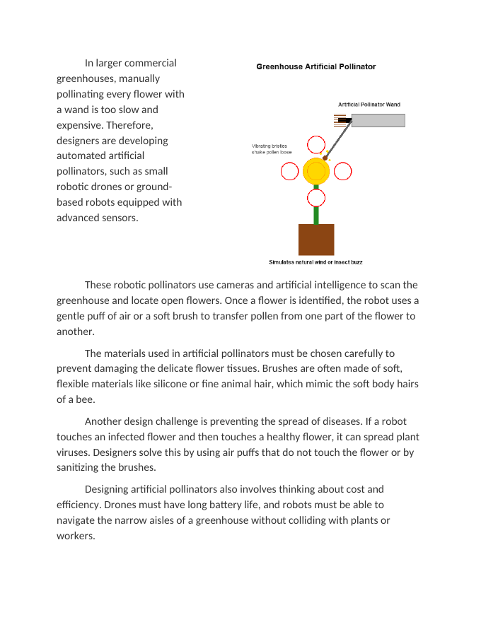 Designing an Artificial Pollinator for a Greenhouse Reading Worksheet sample page