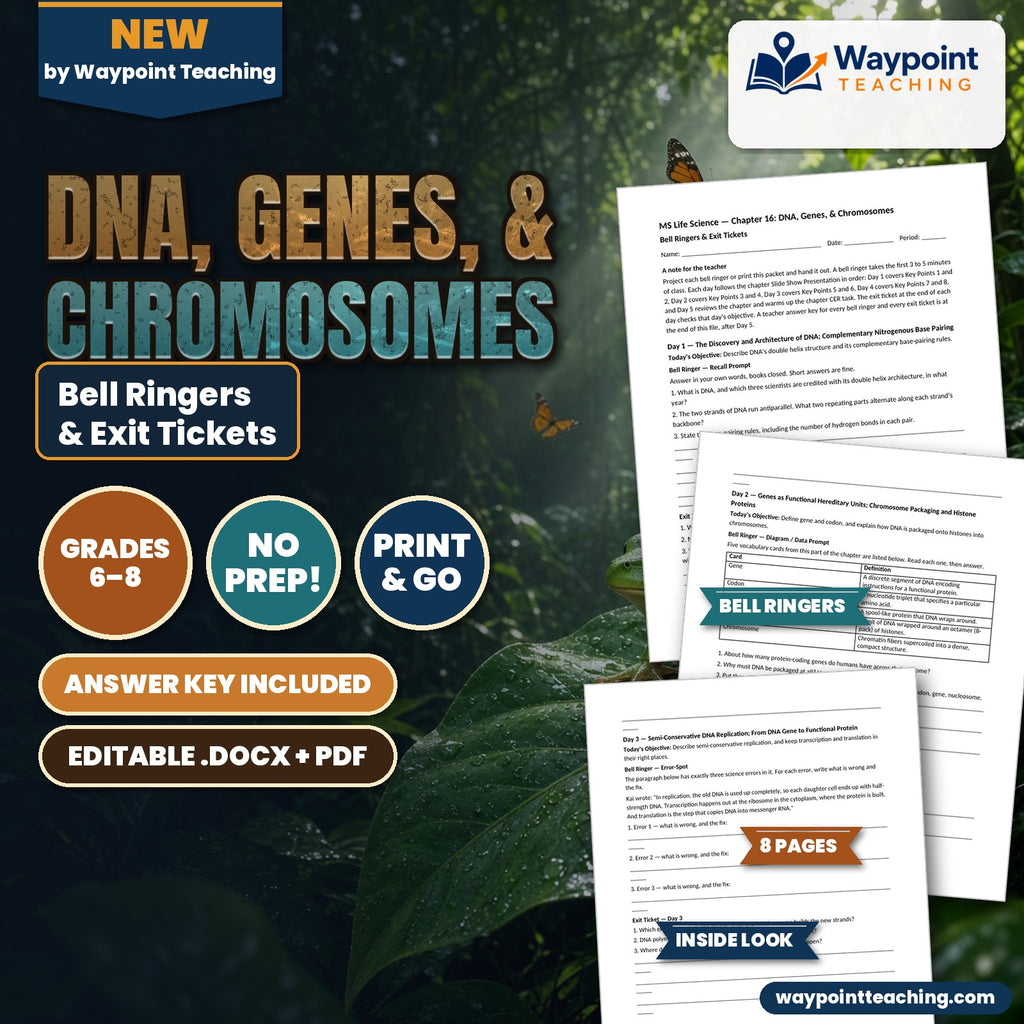 DNA, Genes, & Chromosomes Bell Ringers & Exit Tickets cover