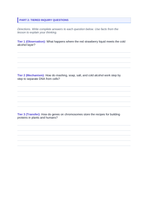 DNA, Genes, & Chromosomes Phenomena-Based Lesson: White Spools of Strawberry DNA in Cold Alcohol Student Response Sheet sample page