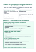Ecosystem Disruptions & Biodiversity Substitute Lesson Plan sample page