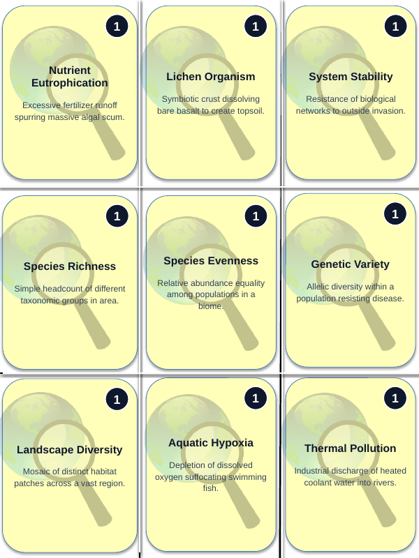 Ecosystem Disruptions & Biodiversity Trivia Board Game sample page