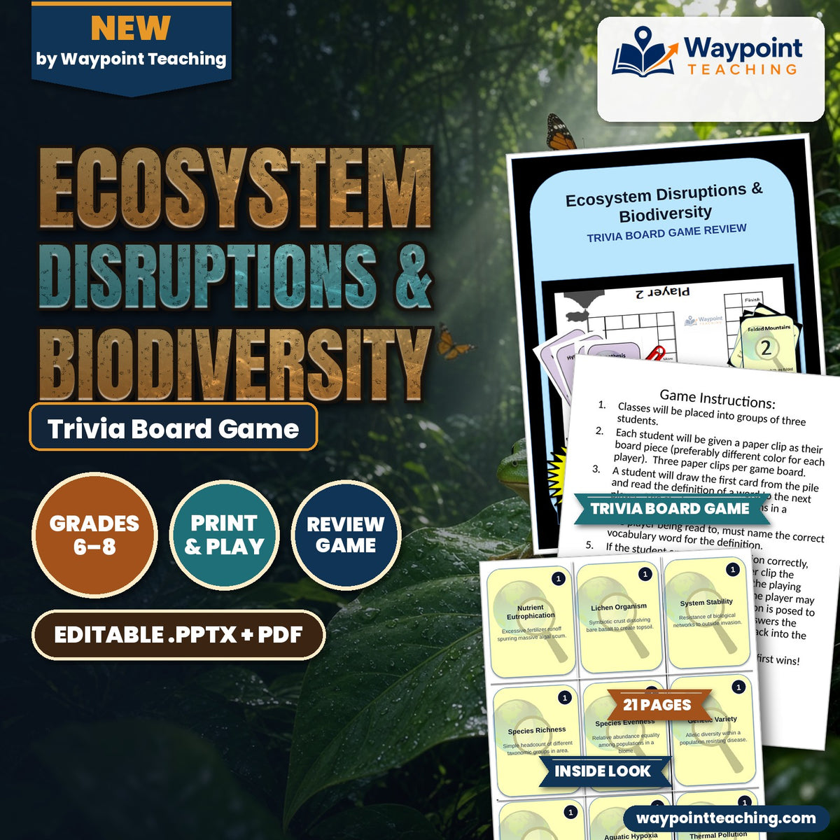 Ecosystem Disruptions & Biodiversity Trivia Board Game cover