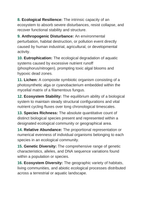 Ecosystem Disruptions & Biodiversity Vocabulary Words & Definitions sample page