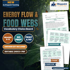 Energy Flow & Food Webs Vocabulary Choice Board cover