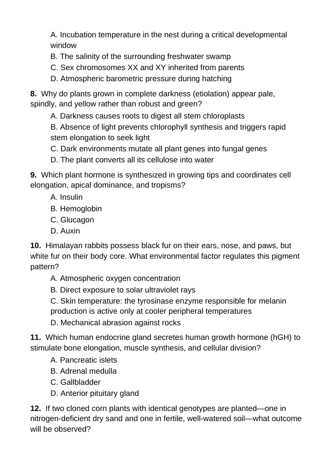 Environmental & Genetic Factors Influencing Growth Lesson Quiz sample page