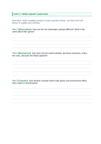 Environmental & Genetic Factors Influencing Growth Phenomena-Based Lesson: Hydrangea Bushes Growing Blue vs. Pink Flowers in Different Soils Student Response Sheet sample page