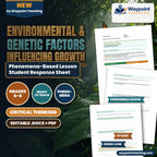 Environmental & Genetic Factors Influencing Growth Phenomena-Based Lesson: Hydrangea Bushes Growing Blue vs. Pink Flowers in Different Soils Student Response Sheet cover