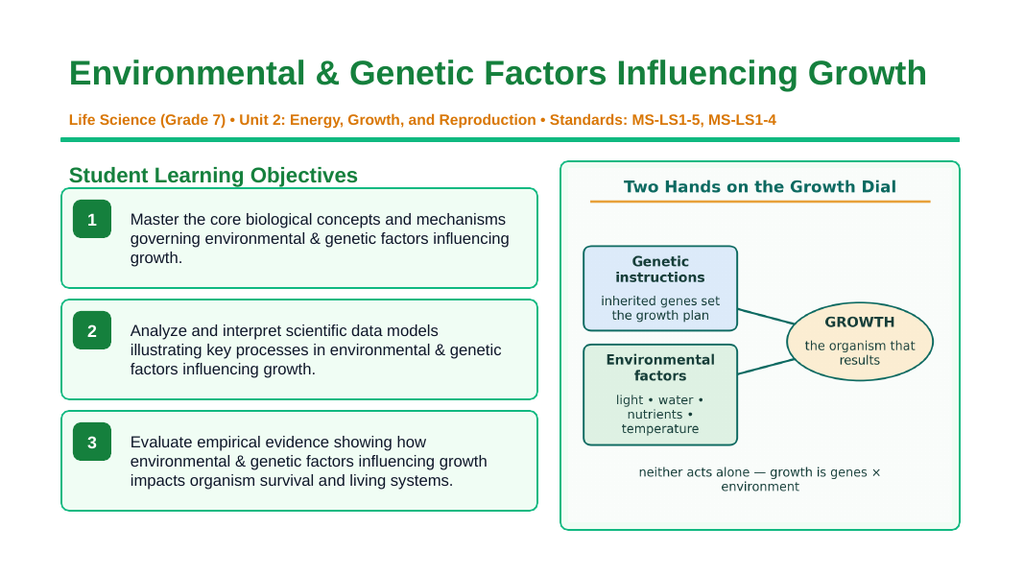 Environmental & Genetic Factors Influencing Growth Slide Show Presentation sample page