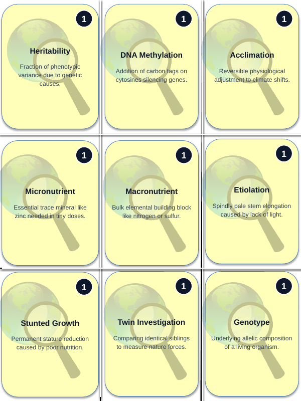 Environmental & Genetic Factors Influencing Growth Trivia Board Game sample page