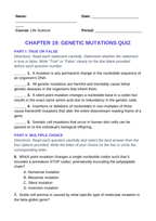 Genetic Mutations Lesson Quiz sample page