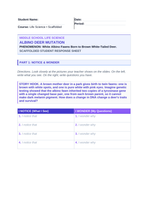 Genetic Mutations Scaffolded Phenomena-Based Lesson: White Albino Fawns Born to Brown White-Tailed Deer Student Response Sheet sample page
