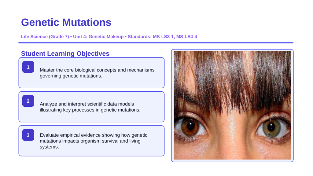 Genetic Mutations Slide Show Presentation sample page