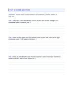Inheritance of Traits & Punnett Squares Scaffolded Phenomena-Based Lesson: Mendelian 3-to-1 Ratios in Pea Pod Color Inheritance Student Response Sheet sample page