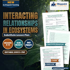 Interacting Relationships in Ecosystems Substitute Lesson Plan cover