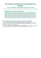 Introduction to Ecosystems & Biomes CER Task Cards sample page