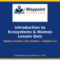 Introduction to Ecosystems & Biomes Lesson Quiz cover
