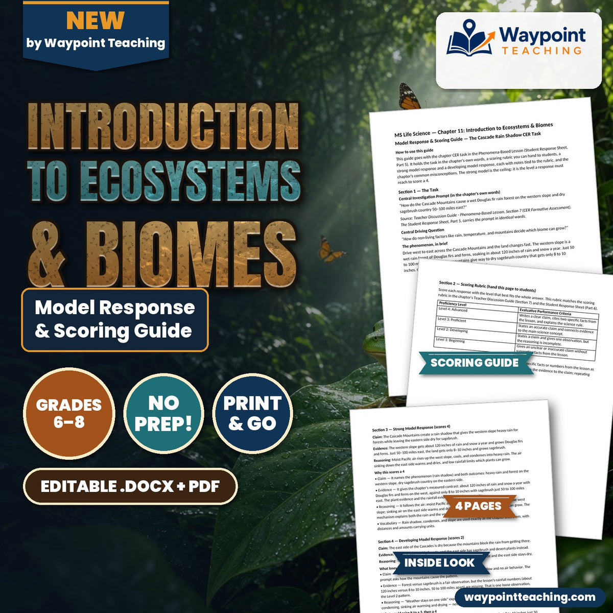 Introduction to Ecosystems & Biomes Model Response & Scoring Guide cover