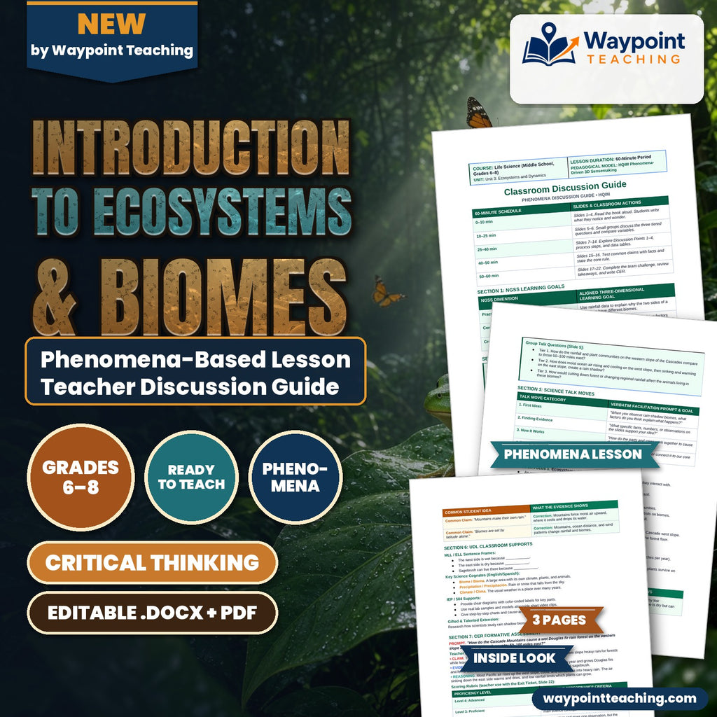 Introduction to Ecosystems & Biomes Phenomena-Based Lesson: Sharp Biome Changes Across a Mountain Rain Shadow Teacher Discussion Guide cover