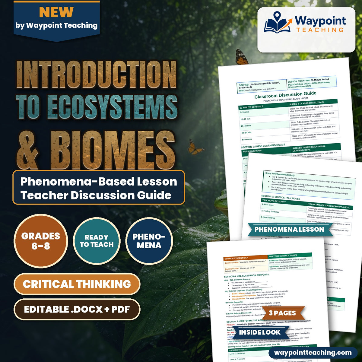 Introduction to Ecosystems & Biomes Phenomena-Based Lesson: Sharp Biome Changes Across a Mountain Rain Shadow Teacher Discussion Guide cover