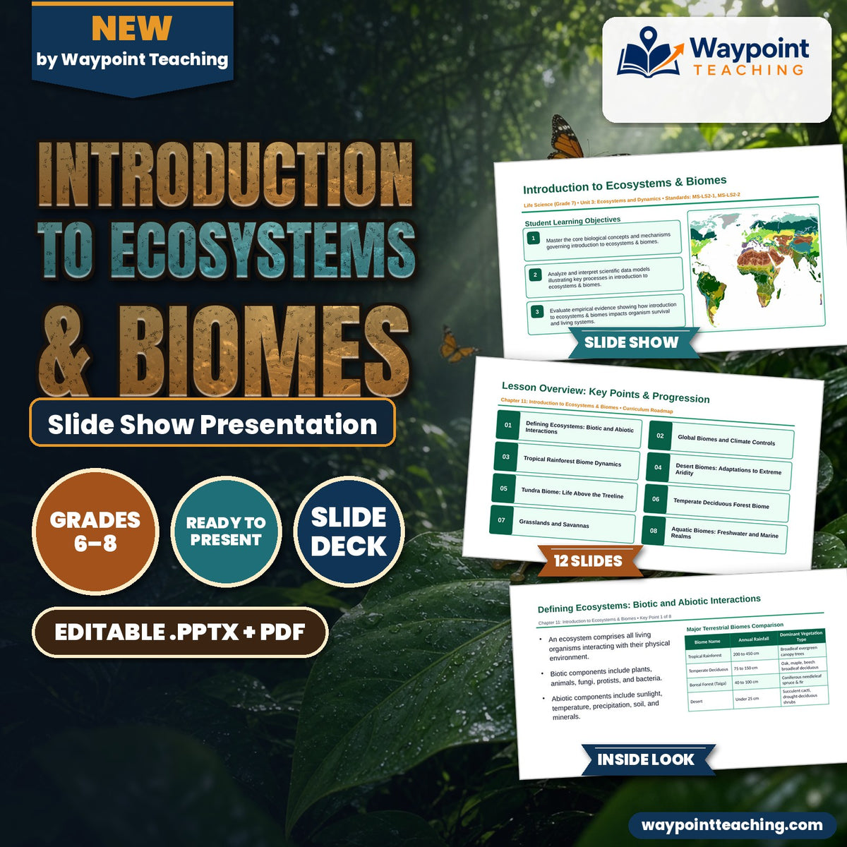 Introduction to Ecosystems & Biomes Slide Show Presentation cover