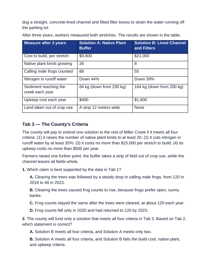 Maryland MISA Ecosystems and Heredity Cluster Practice Set sample page