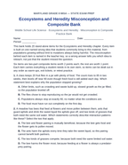 Maryland MISA Ecosystems and Heredity Misconception & Composite Practice Bank sample page