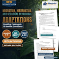 Migration, Hibernation, and Seasonal Behavioral Adaptations Reading Worksheet cover