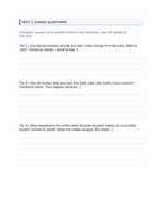 Natural Selection Scaffolded Phenomena-Based Lesson: Peppered Moth Color Frequency Shifts During the Industrial Revolution Student Response Sheet sample page