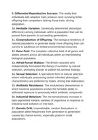 Natural Selection Vocabulary Words & Definitions sample page