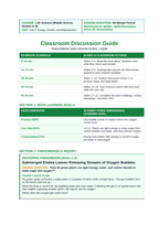 Photosynthesis Phenomena-Based Lesson: Submerged Elodea Leaves Releasing Streams of Oxygen Bubbles Teacher Discussion Guide sample page