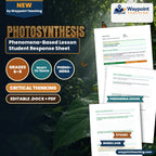 Photosynthesis Phenomena-Based Lesson: Submerged Elodea Leaves Releasing Streams of Oxygen Bubbles Student Response Sheet cover