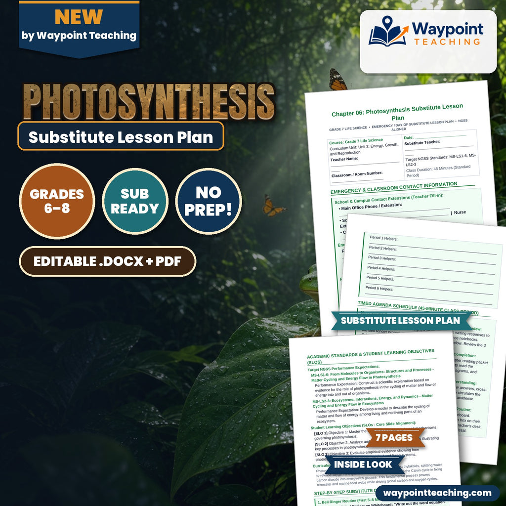 Photosynthesis Substitute Lesson Plan cover