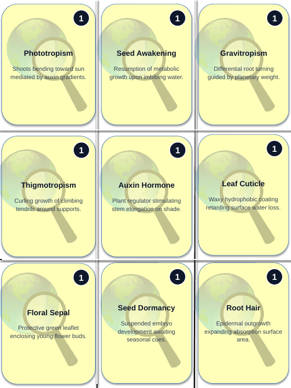 Plant Structures for Survival & Reproduction Trivia Board Game sample page