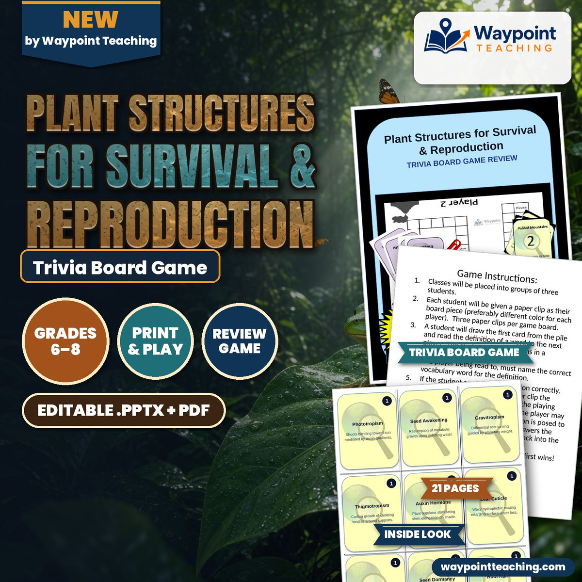 Plant Structures for Survival & Reproduction Trivia Board Game cover