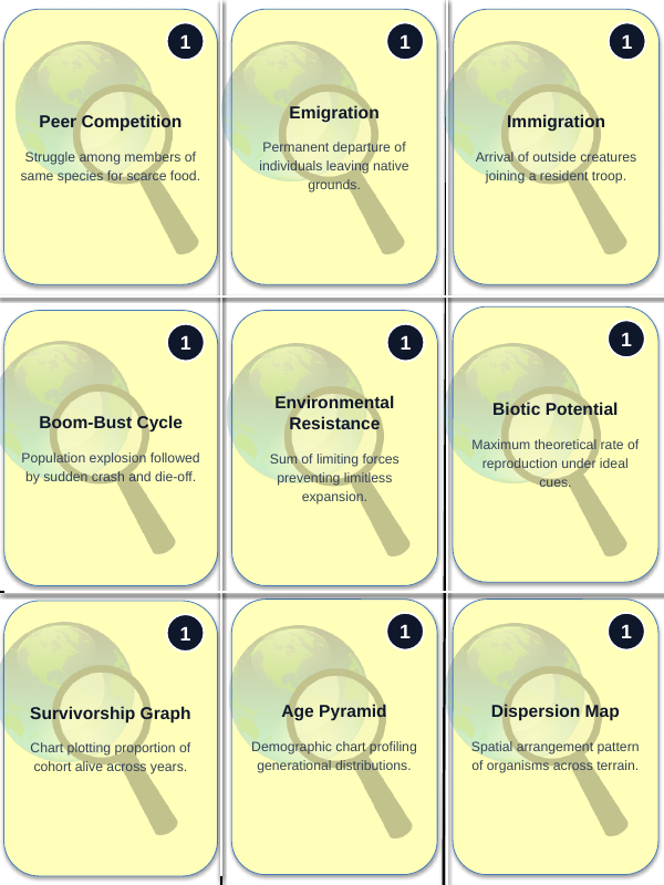 Resource Availability & Population Dynamics Trivia Board Game sample page